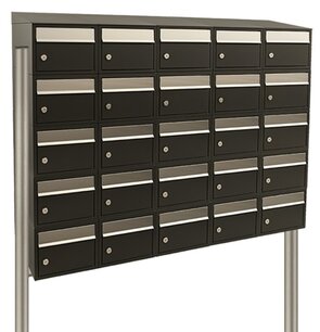 Brievenbussysteem 25 brievenbussen zwart incl. statief