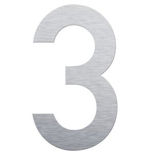 RVS huisnummer 3  (12cm)