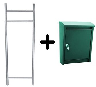 Brievenbus Sevilla groen + statief RVS  Brievenbus Sevilla groen + statief RVS