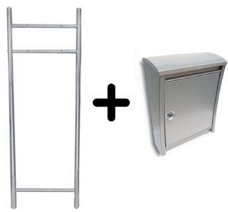 Brievenbus Sevilla RVS + statief RVS  Brievenbus Sevilla RVS + statief RVS