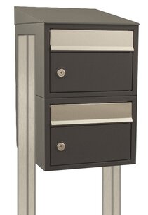 Brievenbussysteem 2 brievenbussen antraciet incl. palen Brievenbussysteem 2 brievenbussen antraciet incl. palen