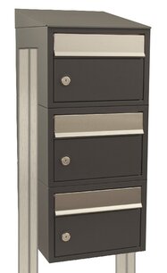 Brievenbussysteem 3 brievenbussen antraciet incl. palen Brievenbussysteem 3 brievenbussen antraciet incl. palen