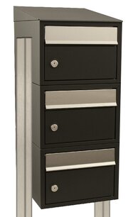 Brievenbussysteem 3 brievenbussen zwart incl. statief  Brievenbussysteem 3 brievenbussen zwart incl. statief