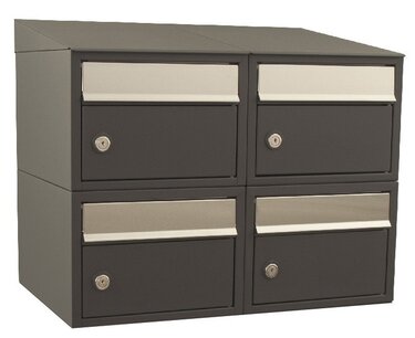 Brievenbussysteem 4 brievenbussen wandmontage antraciet Brievenbussysteem 4 brievenbussen wandmontage antraciet