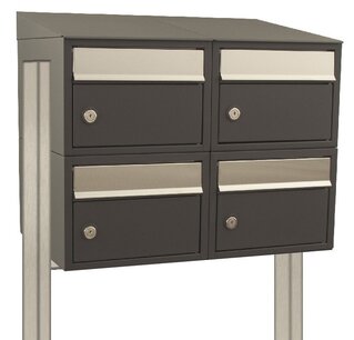 Brievenbussysteem 4 brievenbussen antraciet incl. statief