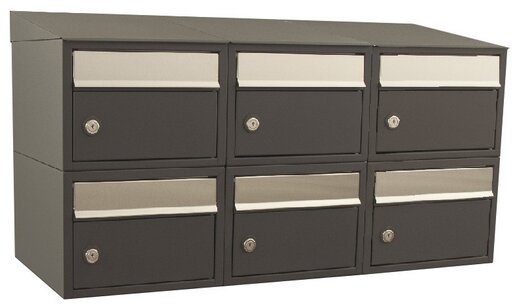 Brievenbussysteem 6 brievenbussen wandmontage antraciet  Brievenbussysteem 6 brievenbussen wandmontage antraciet