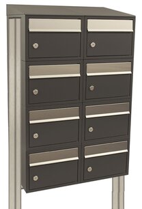 Brievenbussysteem 8 brievenbussen antraciet incl. statief Brievenbussysteem 8 brievenbussen antraciet incl. statief