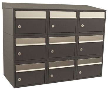 Brievenbussysteem 9 brievenbussen wandbevestiging antraciet Brievenbussysteem 9 brievenbussen wandbevestiging antraciet