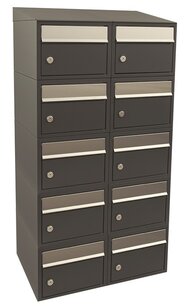 Brievenbussysteem 10 brievenbussen wandbevestiging antraciet Brievenbussysteem 10 brievenbussen wandbevestiging antraciet