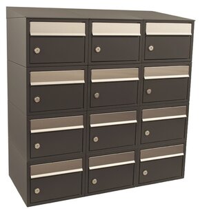 Brievenbussysteem 12 brievenbussen wandbevestiging antraciet Brievenbussysteem 12 brievenbussen wandbevestiging antraciet