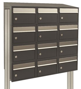 Brievenbussysteem 12 brievenbussen antraciet incl. statief Brievenbussysteem 12 brievenbussen antraciet incl. statief