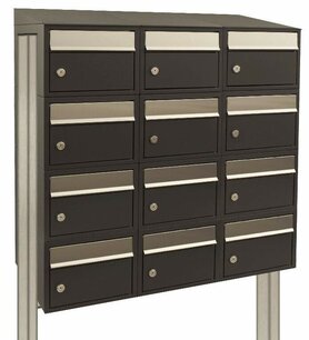 Brievenbussysteem 12 brievenbussen zwart incl. statief Brievenbussysteem 12 brievenbussen zwart incl. statief