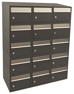 Brievenbussysteem 15 brievenbussen wandbevestiging antraciet Brievenbussysteem 15 brievenbussen wandbevestiging antraciet