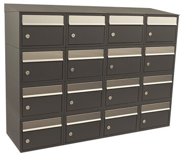 Brievenbussysteem 16 brievenbussen wandbevestiging antraciet Brievenbussysteem 16 brievenbussen wandbevestiging antraciet