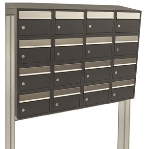 Brievenbussysteem 16 brievenbussen antraciet incl. statief Brievenbussysteem 16 brievenbussen antraciet incl. statief