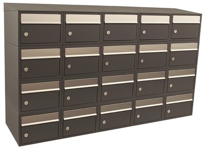 Brievenbussysteem 20 brievenbussen wandbevestiging antraciet Brievenbussysteem 20 brievenbussen wandbevestiging antraciet