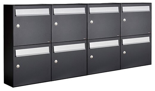 Brievenbussen set van 8 (4x2) zwart Brievenbussen set van 8 (4x2) zwart