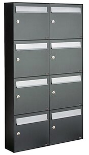 Brievenbussen set van 8 (2x4) antraciet Brievenbussen set van 8 (2x4) antraciet