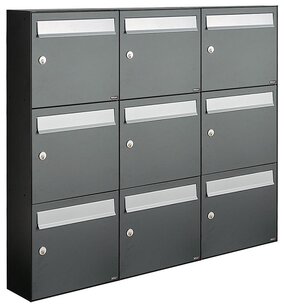 Brievenbussen set van 9 antraciet Brievenbussen set van 9 antraciet