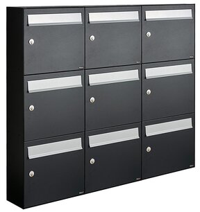 Brievenbussen set van 9 zwart Brievenbussen set van 9 zwart