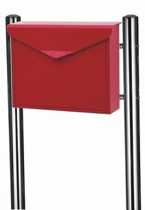 Envelop brievenbus rood + statief RVS