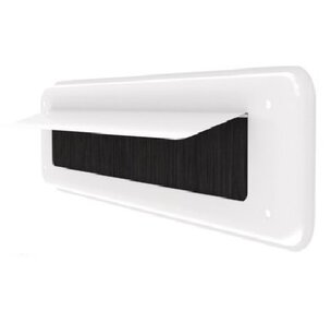 Aluminium brievenbusklep met tochtborstel wit  Aluminium brievenbusklep met tochtborstel wit