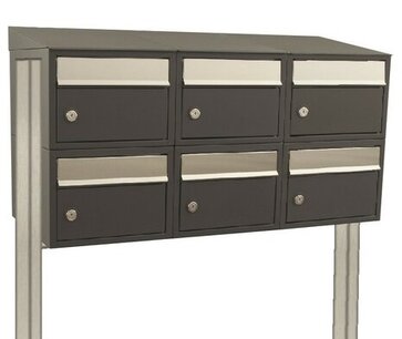 Brievenbussysteem 6 brievenbussen antraciet incl. statief Brievenbussysteem 6 brievenbussen antraciet incl. statief