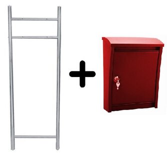 Brievenbus Sevilla rood + statief RVS  Brievenbus Sevilla rood + statief RVS