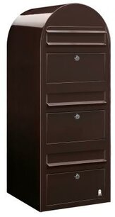 Brievenbus Bobi Trio donkerbruin RAL 8017 Brievenbus Bobi Trio donkerbruin RAL 8017