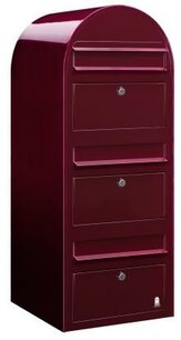 Brievenbus Bobi Trio donkerrood RAL 3005 Brievenbus Bobi Trio donkerrood RAL 3005