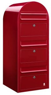 Brievenbus Bobi Trio rood RAL 3001 Brievenbus Bobi Trio rood RAL 3001