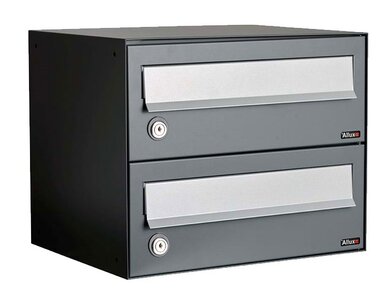 Brievenbuskast met 2 brievenbussen antraciet Brievenbuskast met 2 brievenbussen antraciet