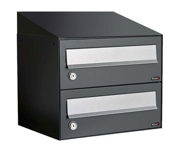 Brievenbuskast 2 brievenbussen zwart (met dakje) Brievenbuskast 2 brievenbussen zwart (met dakje)