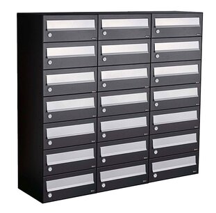 Brievenbuskast (3x7) 21 brievenbussen zwart Brievenbuskast (3x7) 21 brievenbussen zwart