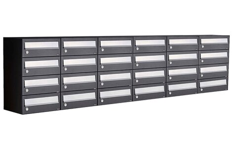 Brievenbuskast (6x4) 24 brievenbussen zwart Brievenbuskast (6x4) 24 brievenbussen zwart