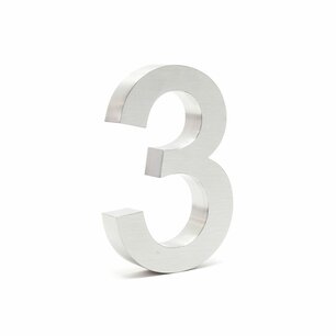 Huisnummer 3D RVS - nummer 3
