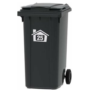 Huisnummersticker huisje wit Huisnummersticker huisje wit