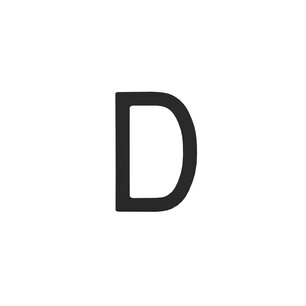 Huisnummer zwart structuur: letter D (10cm)