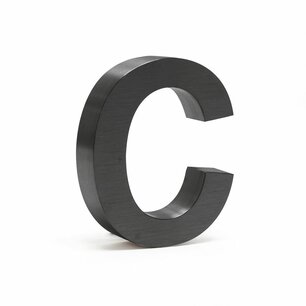 Huisnummer toevoeging 3D antraciet - letter C