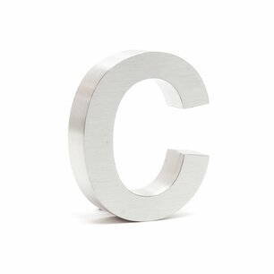 Huisnummer toevoeging 3D RVS - letter c