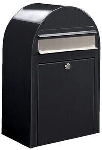 B-keus Brievenbus Bobi Classic structuurzwart RAL 9005 met RVS Klep