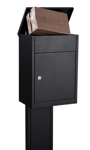 B-keus Pakketbrievenbus met paal mat zwart