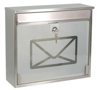 RVS Brievenbus Gelderland melkglas envelop wit