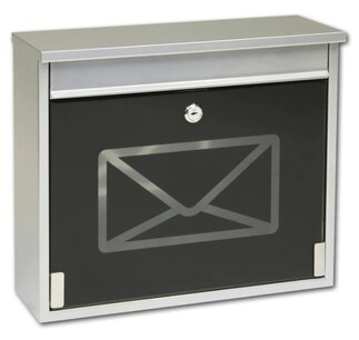 RVS Brievenbus Gelderland glasplaat zwart envelop