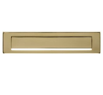 RVS Brievenbusklep messing look rechthoek 