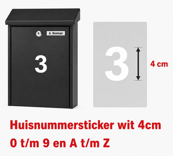 Huisnummerstickers Wit 4CM