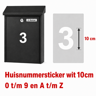 Huisnummerstickers WIT 10CM