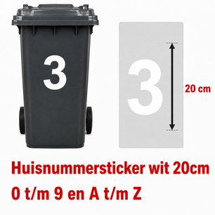 XL nummerstickers Wit 20CM
