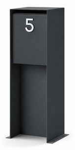 Design brievenbus Luxus zwart/grijs mat (RAL 7021)