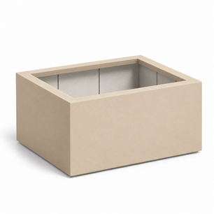 Grote plantenbak buiten 100x100x60cm Ivoor mat RAL1015
